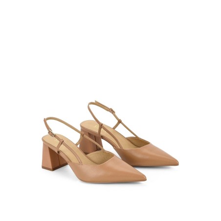 Limited Time Offer Yasmine Slingback Heels - Soft Tan Leather Immediate Availability