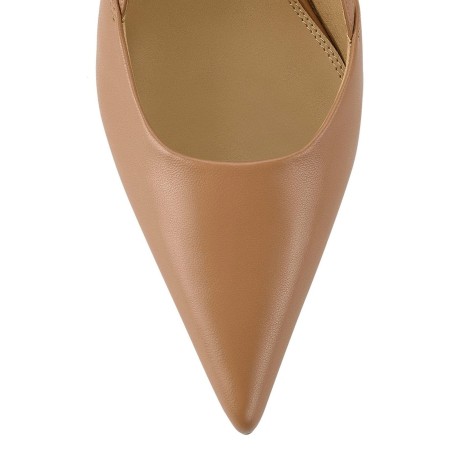 Limited Time Offer Yasmine Slingback Heels - Soft Tan Leather Immediate Availability