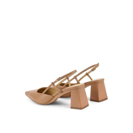 Limited Time Offer Yasmine Slingback Heels - Soft Tan Leather Immediate Availability