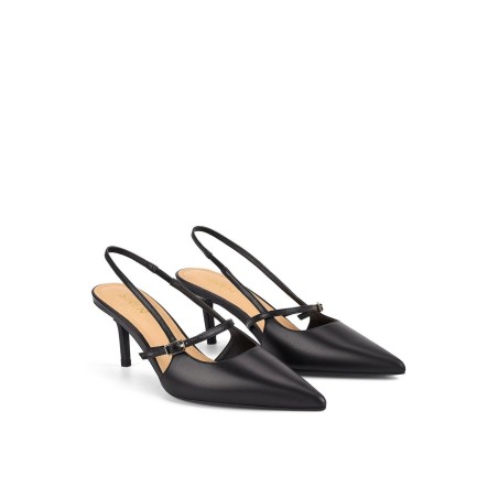 Limited Time Offer York Slingback Heel - Black Leather Hot New Item