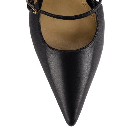 Limited Time Offer York Slingback Heel - Black Leather Hot New Item