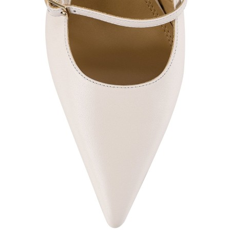 Limited Time Offer York Slingback Heel - Chalk Leather New Collection