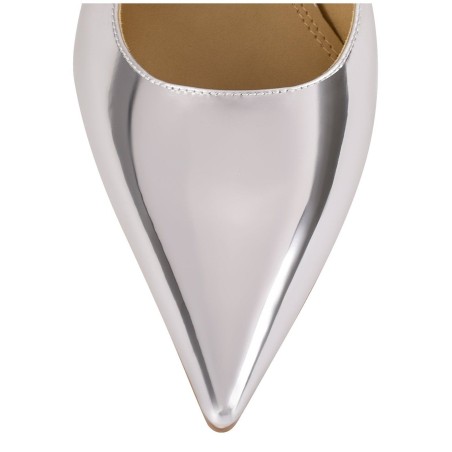 Limited Time Offer York Slingback Heel - Silver Metallic Leather New Stock