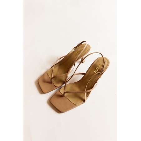 Limited Time Offer Santorini Strappy Thong Sandal - Almond Tan Leather Just In