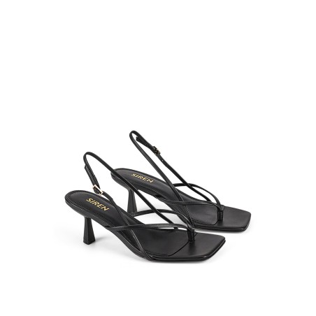 Limited Time Offer Santorini Strappy Thong Sandal - Black Leather In Stock