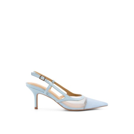 Limited Time Offer Sissy Point Toe Slingbacks - Pale Blue Leather/Mesh Latest Edition