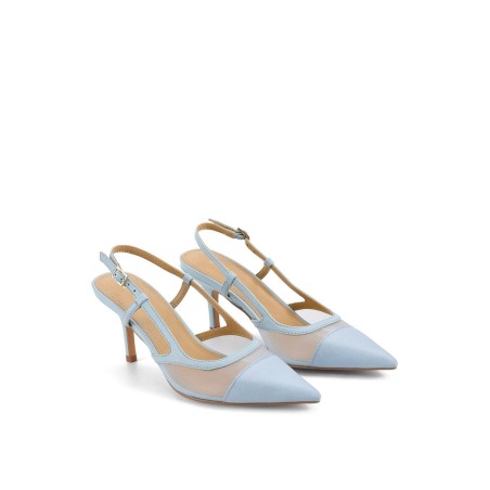 Limited Time Offer Sissy Point Toe Slingbacks - Pale Blue Leather/Mesh Latest Edition