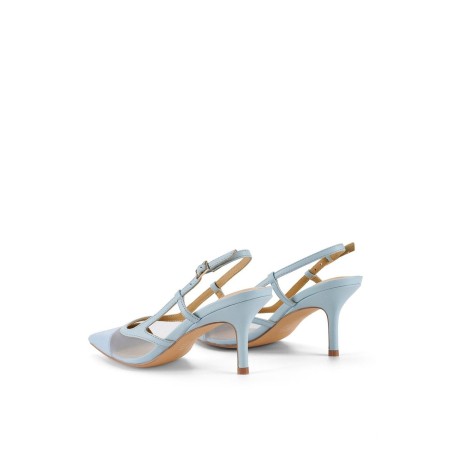 Limited Time Offer Sissy Point Toe Slingbacks - Pale Blue Leather/Mesh Latest Edition