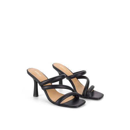 Limited Time Offer Spence Heeled Sandals - Black Leather Fresh Release