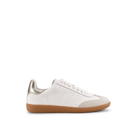 Limited Time Offer Sutton Cupsole Sneaker - White/Gold Leather Hot New Item