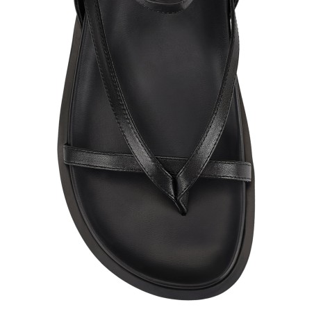 Limited Time Offer Lawrence Footbed Sandals - Black Leather Fresh Release