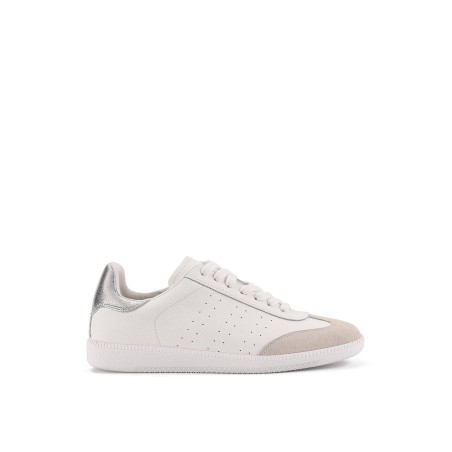 Limited Time Offer Sutton Cupsole Sneaker - White/Silver Leather New Collection