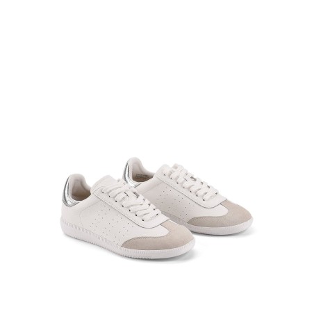 Limited Time Offer Sutton Cupsole Sneaker - White/Silver Leather New Collection