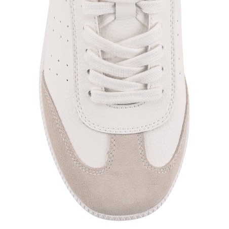 Limited Time Offer Sutton Cupsole Sneaker - White/Silver Leather New Collection