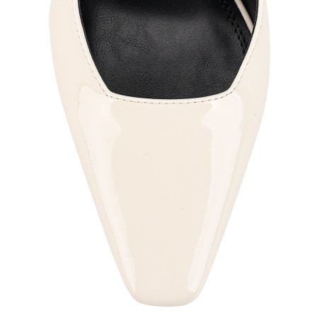 Limited Time Offer Venus Slingback Stiletto Heels - Chalk White Patent Leather Just In