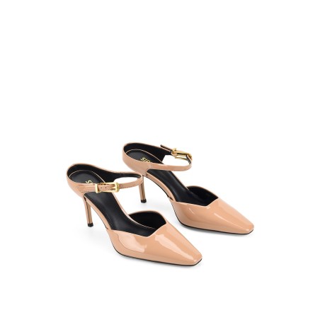 Limited Time Offer Verde Closed Toe Mules - Almond Tan Patent Leather In Stock