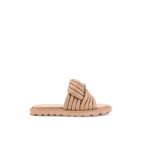 Limited Time Offer Weston Footbed Slides - Almond Tan Leather New Release