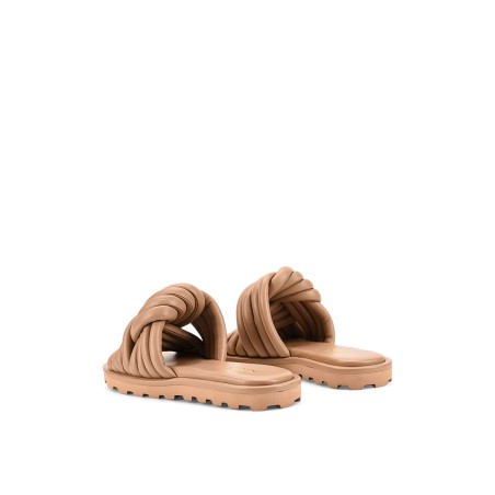 Limited Time Offer Weston Footbed Slides - Almond Tan Leather New Release