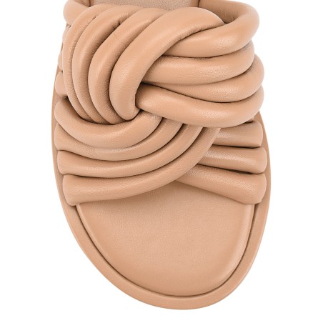 Limited Time Offer Weston Footbed Slides - Almond Tan Leather New Release