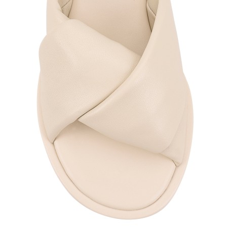 Limited Time Offer Westy Puffy Slides - Beige Leather Latest Edition