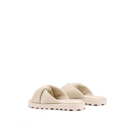 Limited Time Offer Westy Puffy Slides - Beige Leather Latest Edition