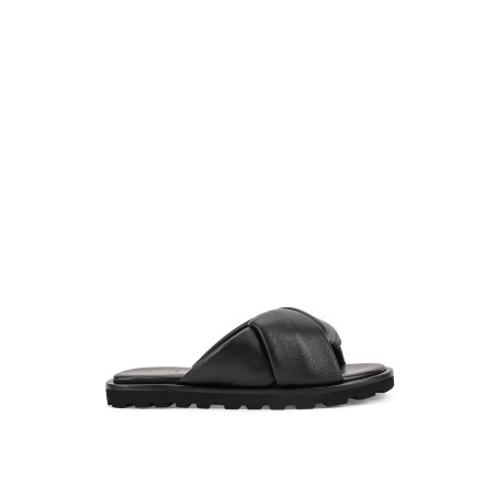 Limited Time Offer Westy Puffy Slides - Black Leather On Hand Now