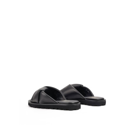 Limited Time Offer Westy Puffy Slides - Black Leather On Hand Now