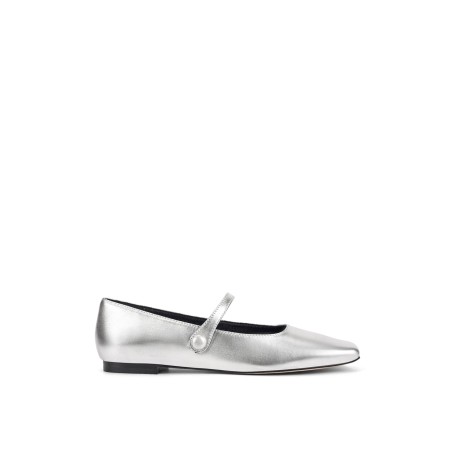 Limited Time Offer Xandria Square Toe Ballets - Silver Metallic Leather New Collection