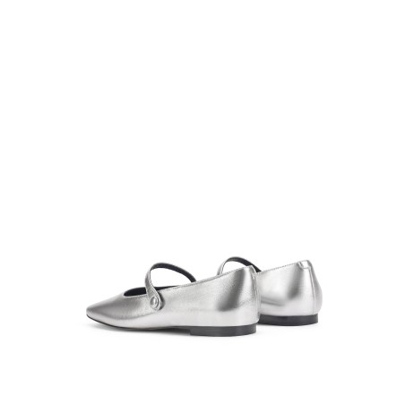 Limited Time Offer Xandria Square Toe Ballets - Silver Metallic Leather New Collection