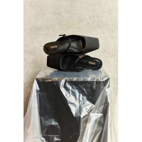 Limited Time Offer Xanthe Mary Jane Mules - Black Satin Just In