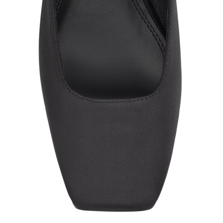 Limited Time Offer Xanthe Mary Jane Mules - Black Satin Just In