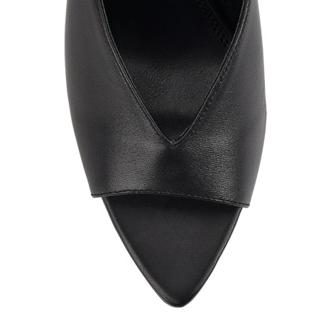 Limited Time Offer Mabel Point Toe Mules - Black Leather Immediate Availability