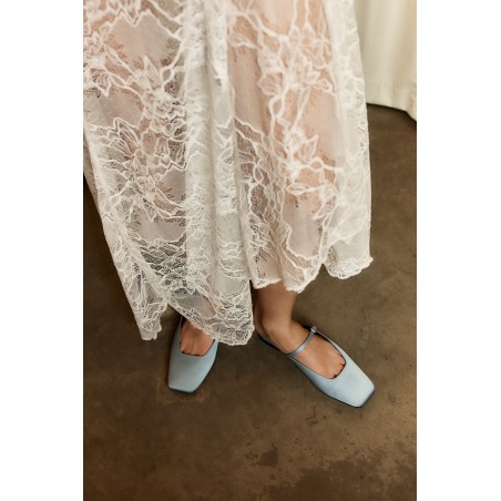 Limited Time Offer Xanthe Mary Jane Mules - Blue Satin In Stock