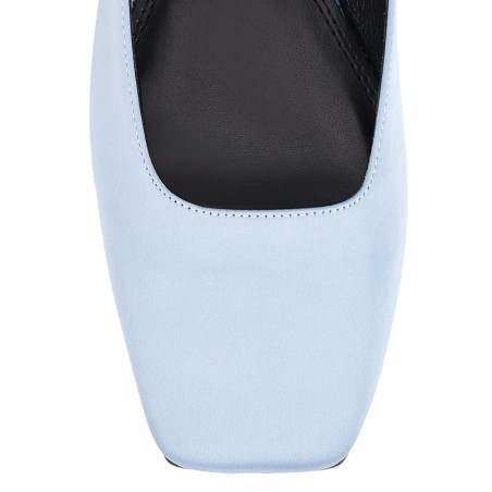 Limited Time Offer Xanthe Mary Jane Mules - Blue Satin In Stock