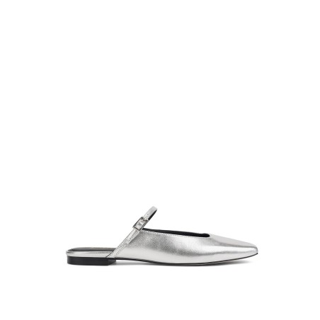 Limited Time Offer Xanthe Mary Jane Mules - Silver Metallic Leather New Release