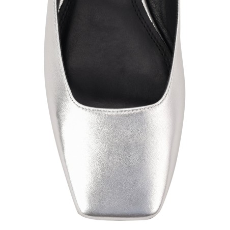 Limited Time Offer Xanthe Mary Jane Mules - Silver Metallic Leather New Release