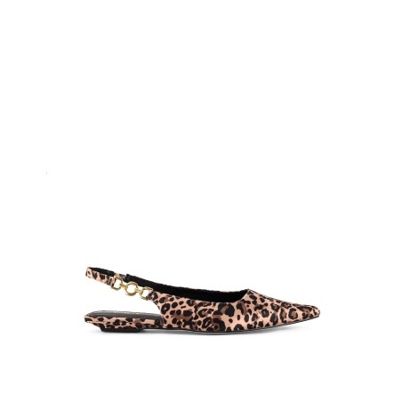 Limited Time Offer Alana Slingback Flats  - Leopard Satin New Release