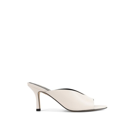 Limited Time Offer Mabel Point Toe Mules - Chalk White Leather