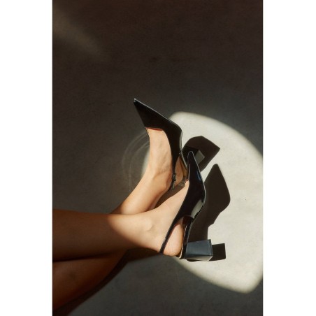 Limited Time Offer Yarra Pointed Toe Slingbacks - Black Patent Leather Latest Edition