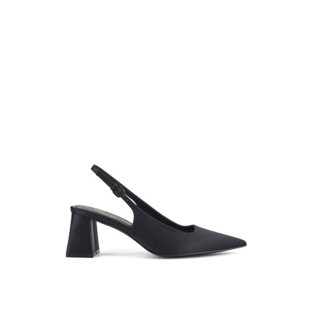 Limited Time Offer Yarra Pointed Toe Slingbacks - Black Satin On Hand Now