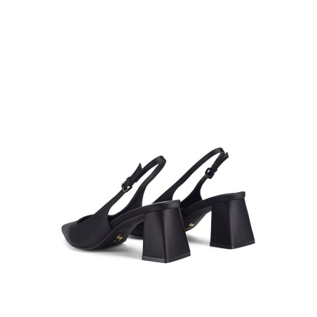 Limited Time Offer Yarra Pointed Toe Slingbacks - Black Satin On Hand Now