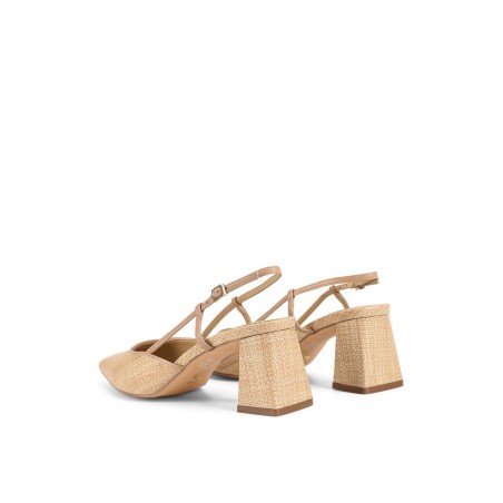 Limited Time Offer Yasmine Slingback Heels - Almond Leather & Natural Raffia Just Launched