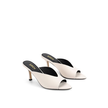 Limited Time Offer Mabel Point Toe Mules - Chalk White Leather