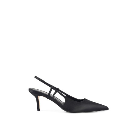 Limited Time Offer Yohana Heeled Slingback - Black Satin New Collection