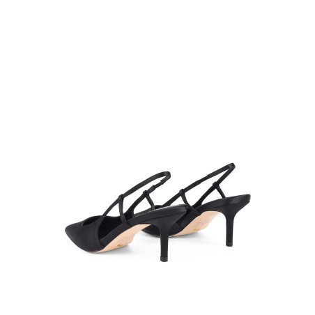 Limited Time Offer Yohana Heeled Slingback - Black Satin New Collection