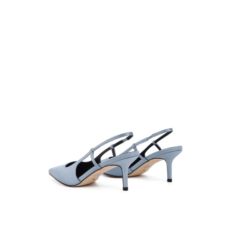 Limited Time Offer Yohana Heeled Slingback - Blue Satin New Stock