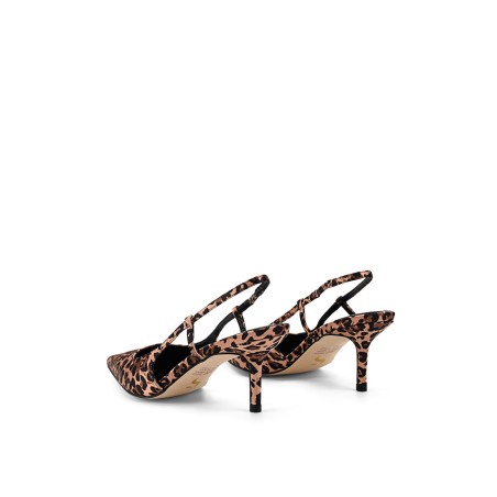 Limited Time Offer Yohana Heeled Slingback - Leopard Satin Just In