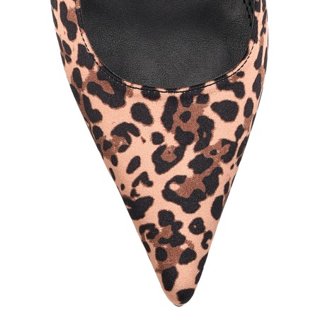 Limited Time Offer Yohana Heeled Slingback - Leopard Satin Just In