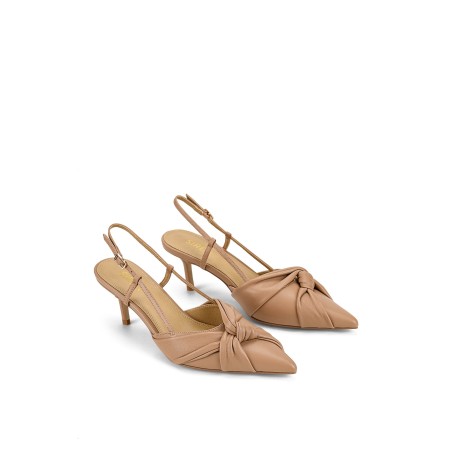 Limited Time Offer Yonder Slingback Kitten Heels - Almond Tan Leather In Stock