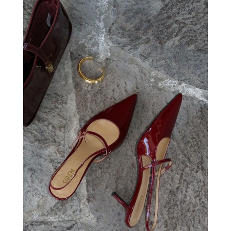 Limited Time Offer York Slingback Heel - Wine  Patent Leather Ready for Shipment